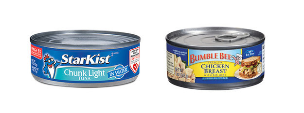 Canned Tuna, Canned Chicken, and Canned Salmon