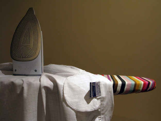 Lay down on your ironing board and go to town with your iron.