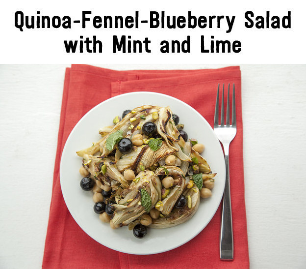 Quinoa-Fennel-Blueberry Salad with Mint and Lime