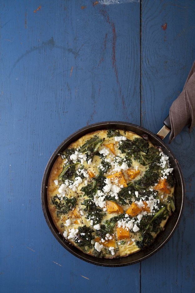 Sweet Potato and Kale Frittata With Goat Cheese