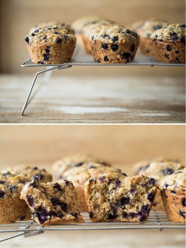 Vegan Blueberry Banana Spelt Muffins