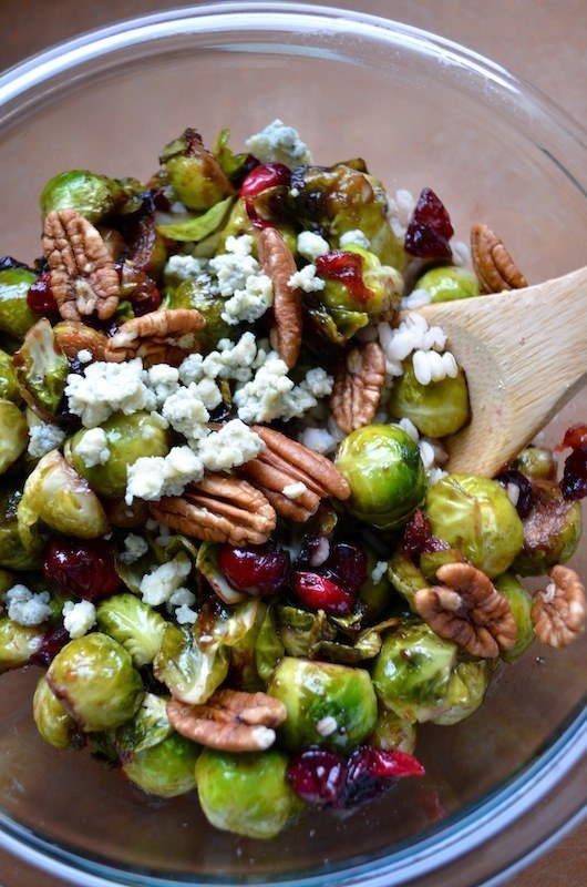 Pan-Seared Brussels Sprouts With Cranberries and Pecans