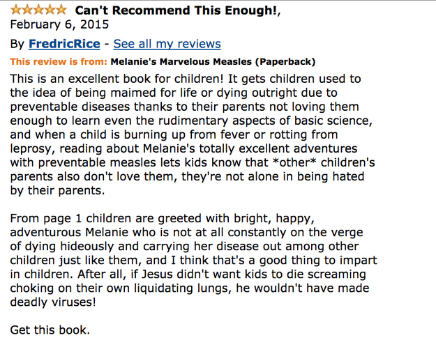 This reviewer thought that it teaches children an important lesson on mortality.