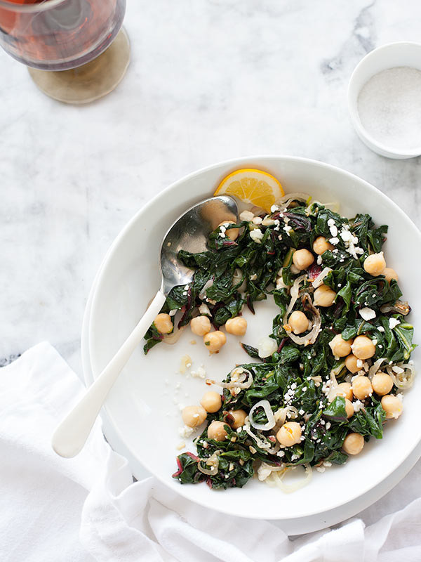 Garlicky Swiss Chard and Chickpeas