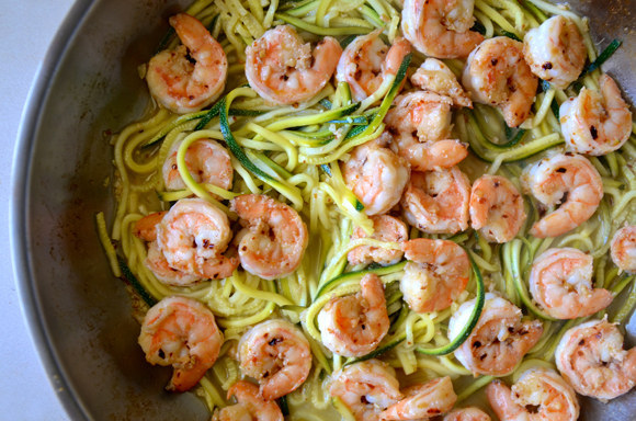 Skinny Shrimp Scampi with Zucchini Noodles