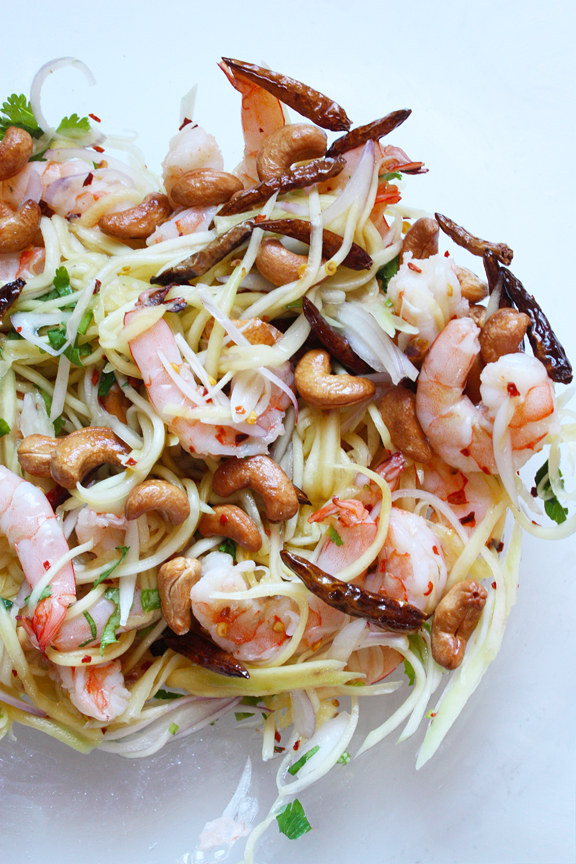 Thai Green Mango Salad with Shrimp and Cashews