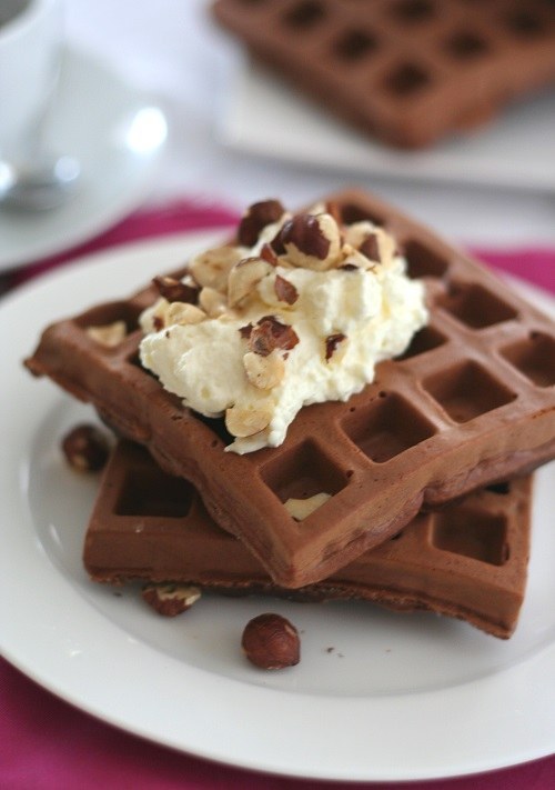 Chocolate-Hazelnut Waffles