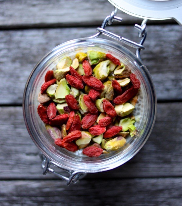 Ginger Citrus Chia Cups With Pistachios and Goji Berries