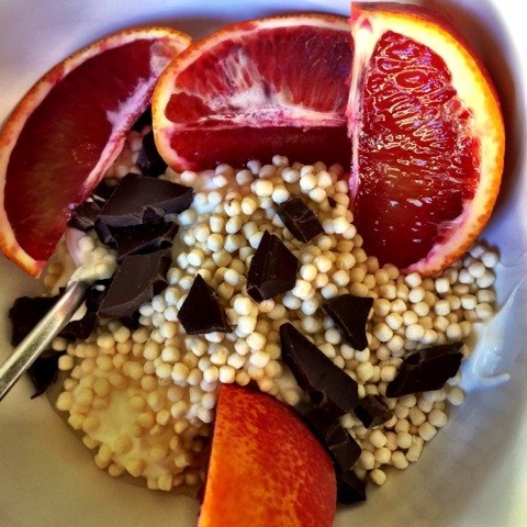 Greek Yogurt With Protein, Chocolate, and Blood Orange