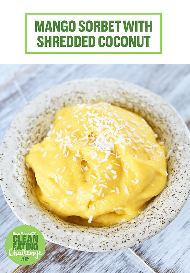 Mango Sorbet with Shredded Coconut