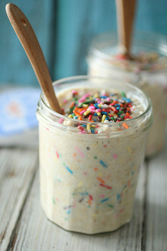 Overnight Cake Batter Protein Oatmeal