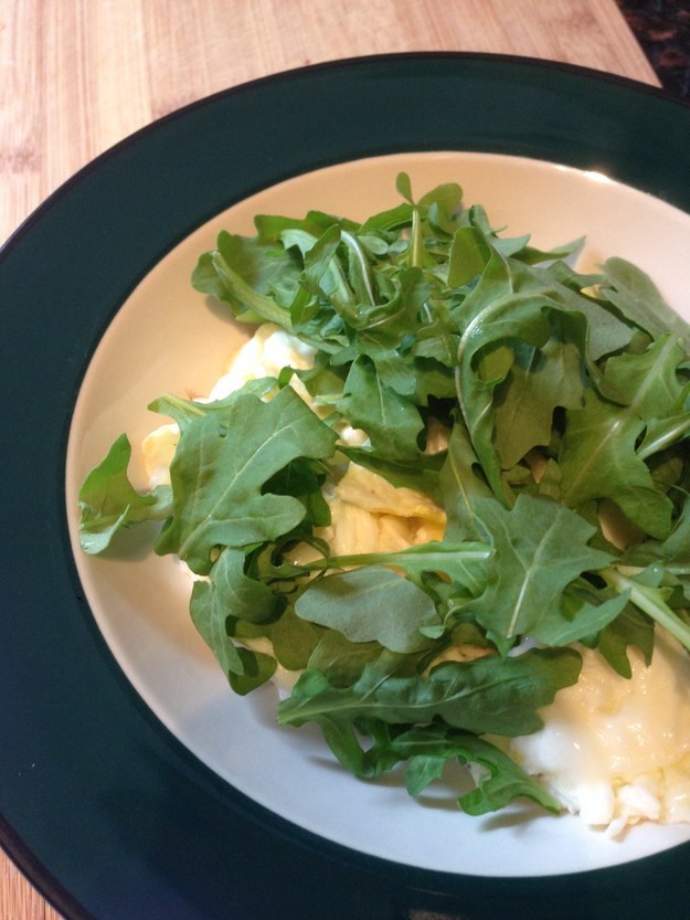 Scrambled Eggs and Arugula