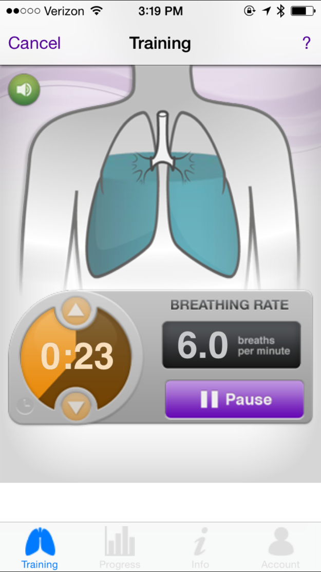 Use MyCalmBeat app to slow your breathing and calm your nerves.