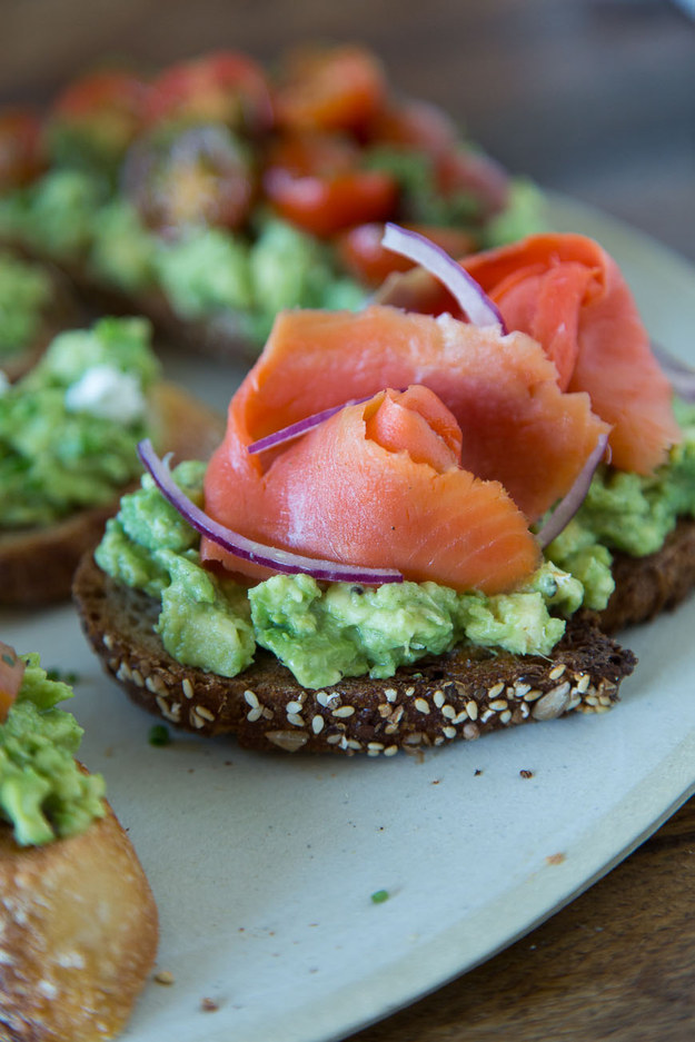 Avocado Toast with Smoked Salmon and Red Onions