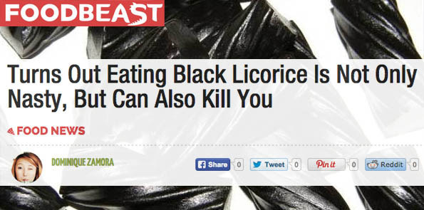 Black licorice = black death