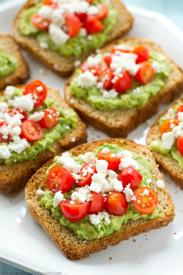 Greek Avocado Toast with Cherry Tomatoes