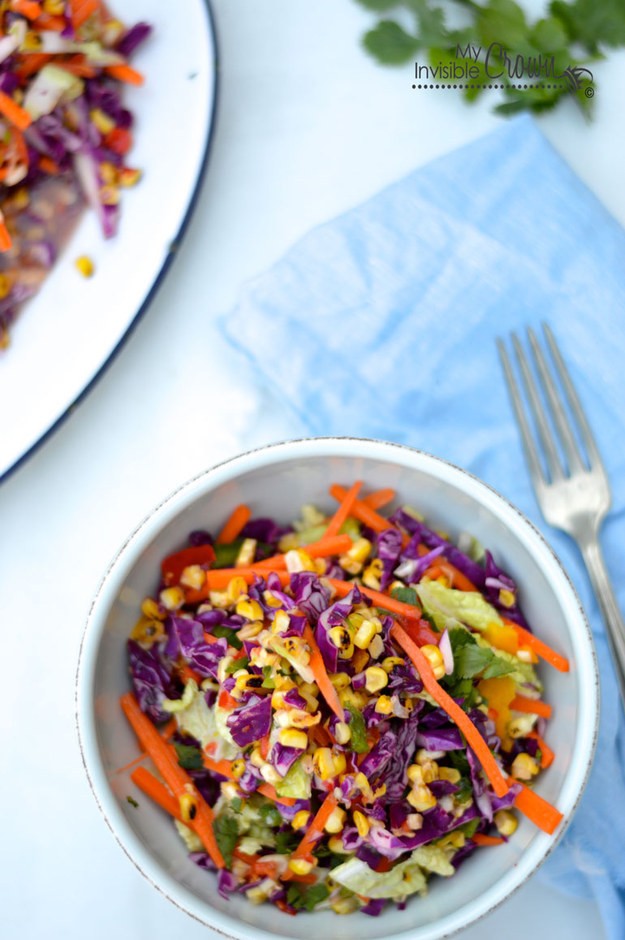 Grilled Corn Coleslaw with Tangy Lime Dressing