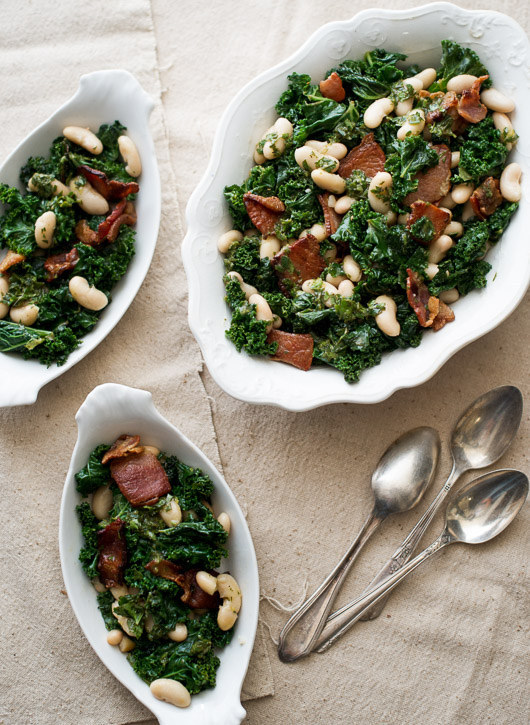 Kale, Bacon, and White Bean Salad