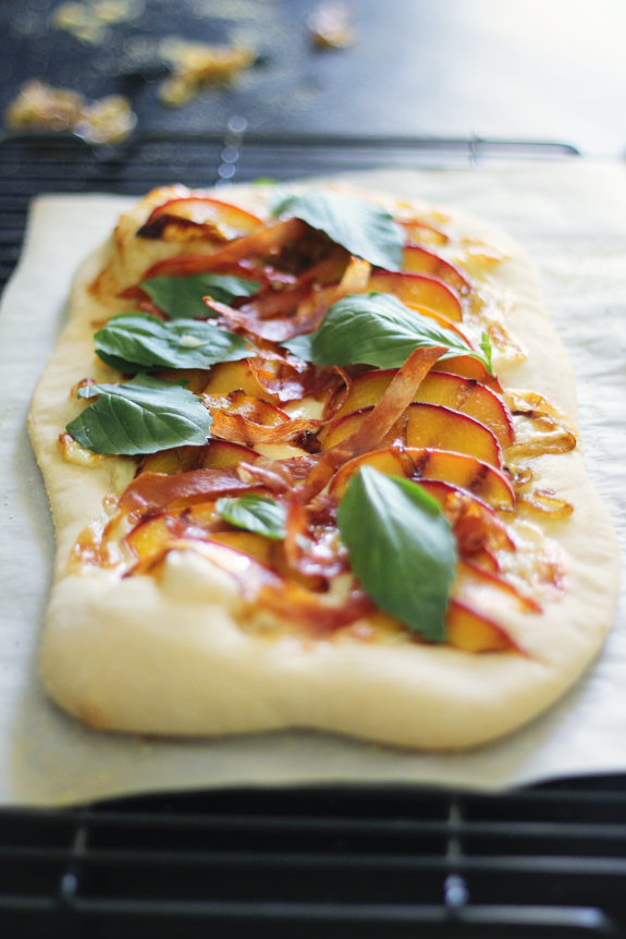 This grilled peaches "pizza," blech!