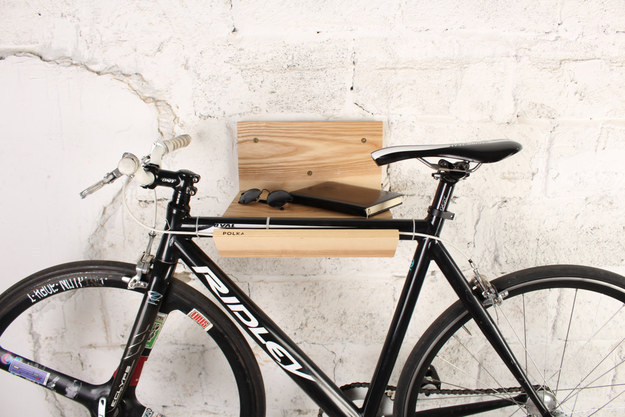 This neat place to store your bike and your books ($75)